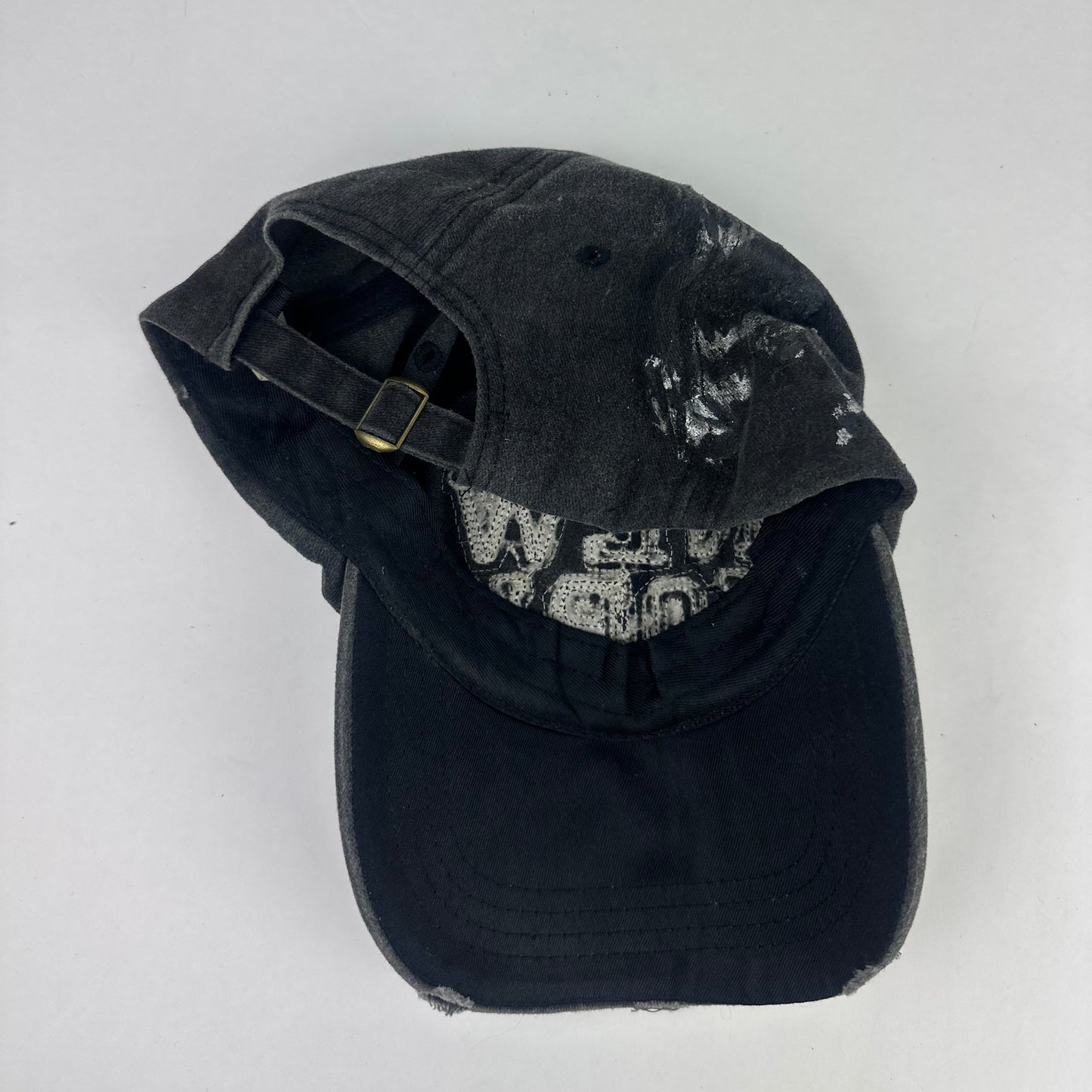 ASTROBOI* 'CHROME' New York Black Distressed Metallic Hat