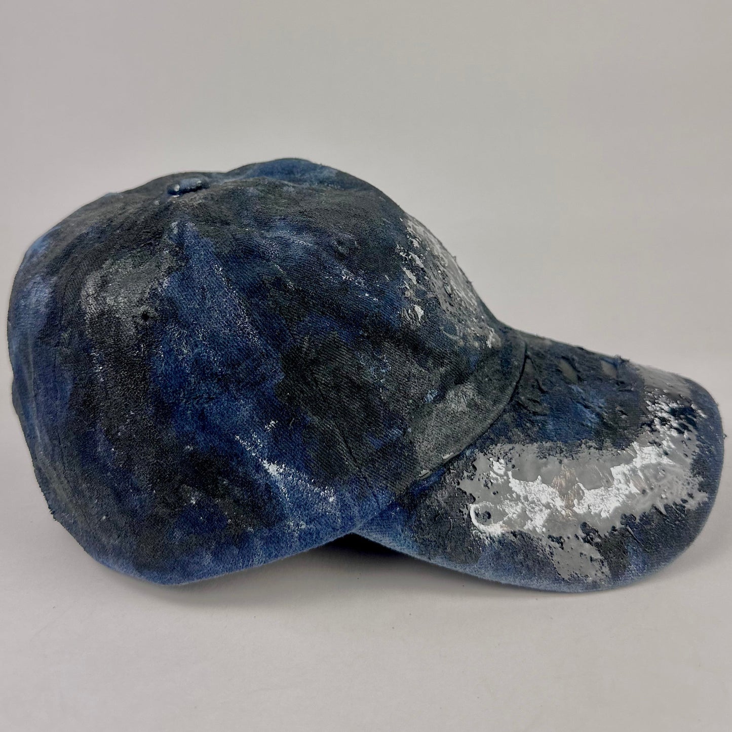 ASTROBOI* 'Dune' Black & Blue Indie Barbed Wire Distressed Pierced Hat