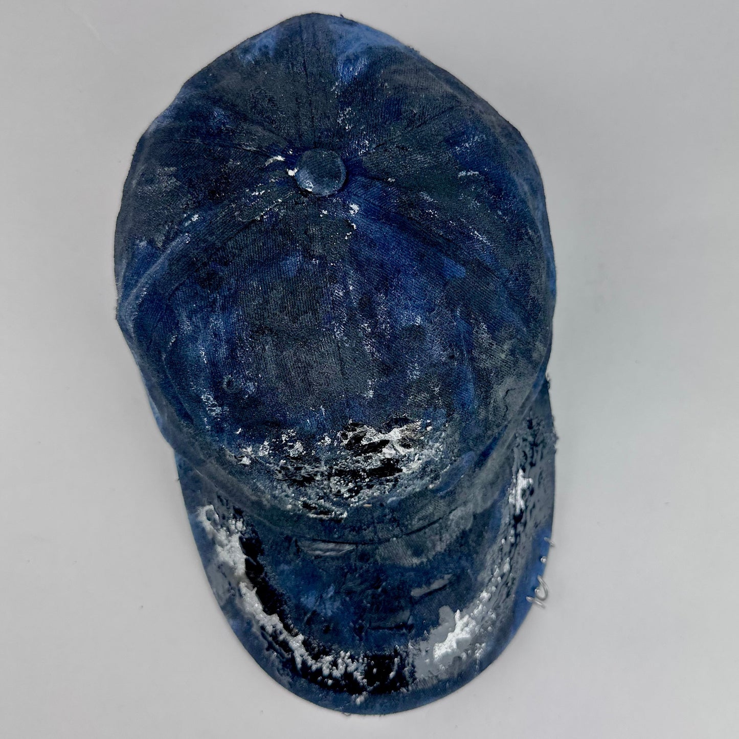 ASTROBOI* 'Dune' Black & Blue Indie Barbed Wire Distressed Pierced Hat