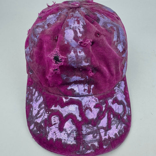 ASTROBOI* 'Mars' Burgundy Distressed Metallic Hat