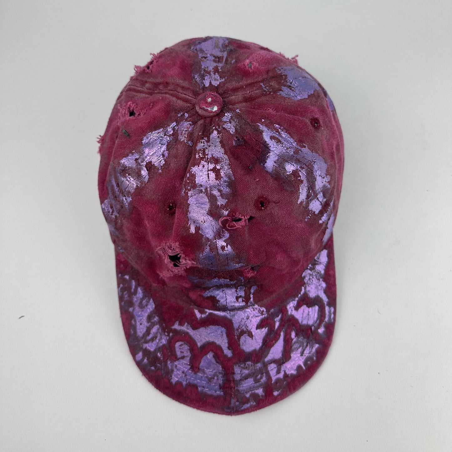 ASTROBOI* 'Mars' Burgundy Distressed Metallic Hat