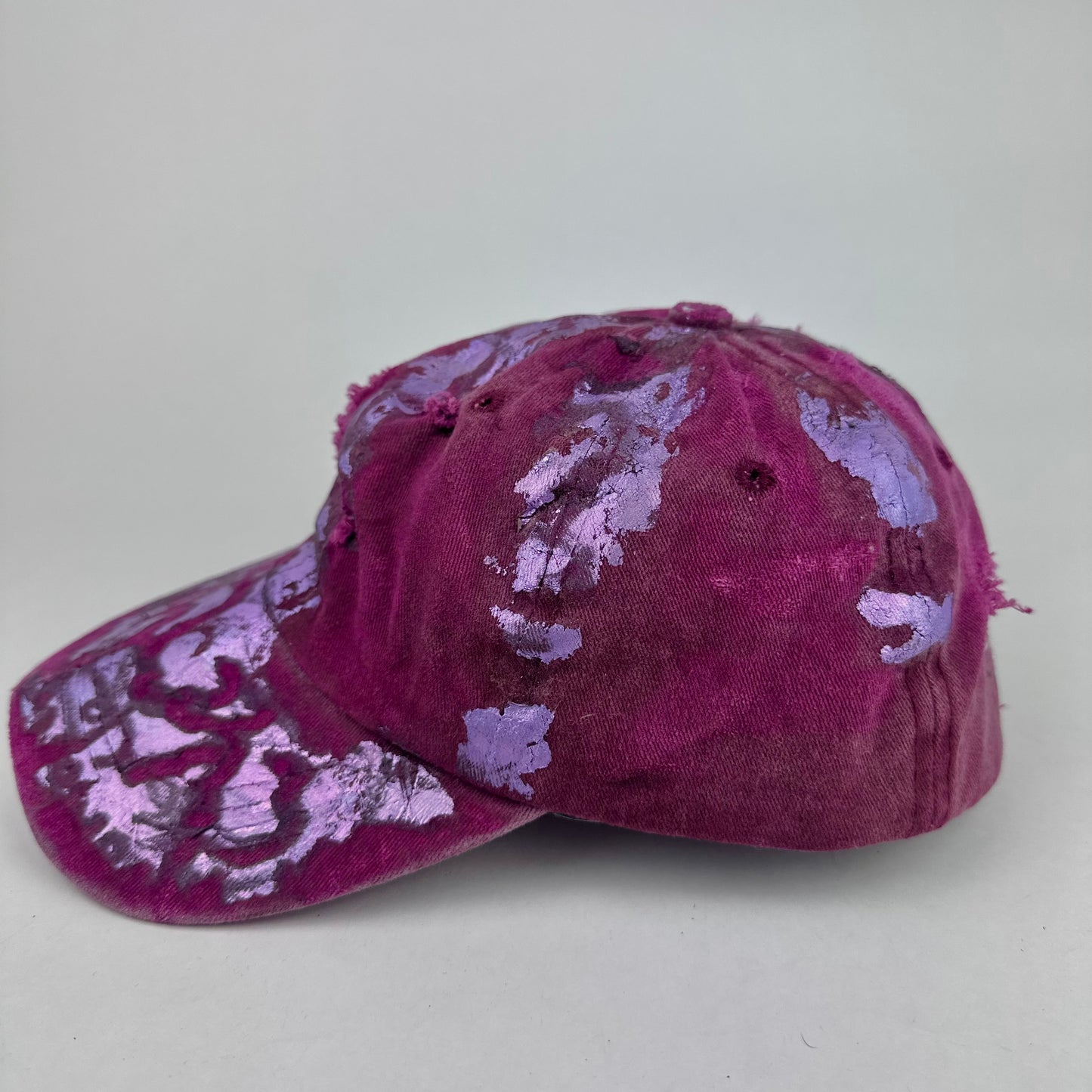ASTROBOI* 'Mars' Burgundy Distressed Metallic Hat