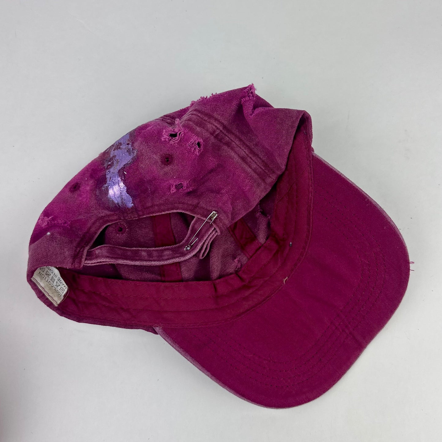 ASTROBOI* 'Mars' Burgundy Distressed Metallic Hat