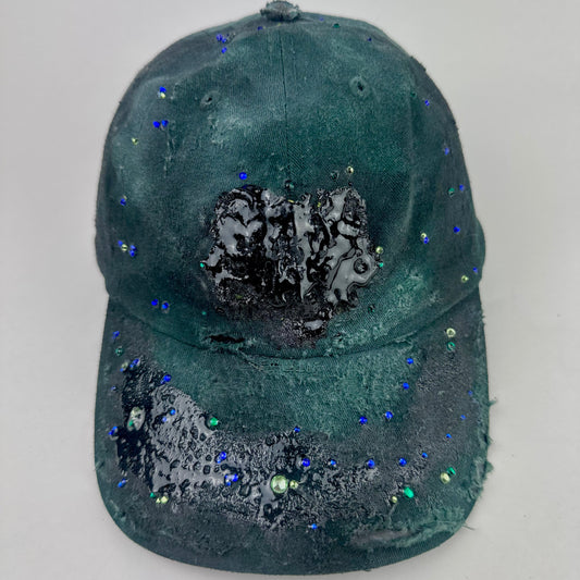 'Goop 818' Green Rhinestone Baseball hat