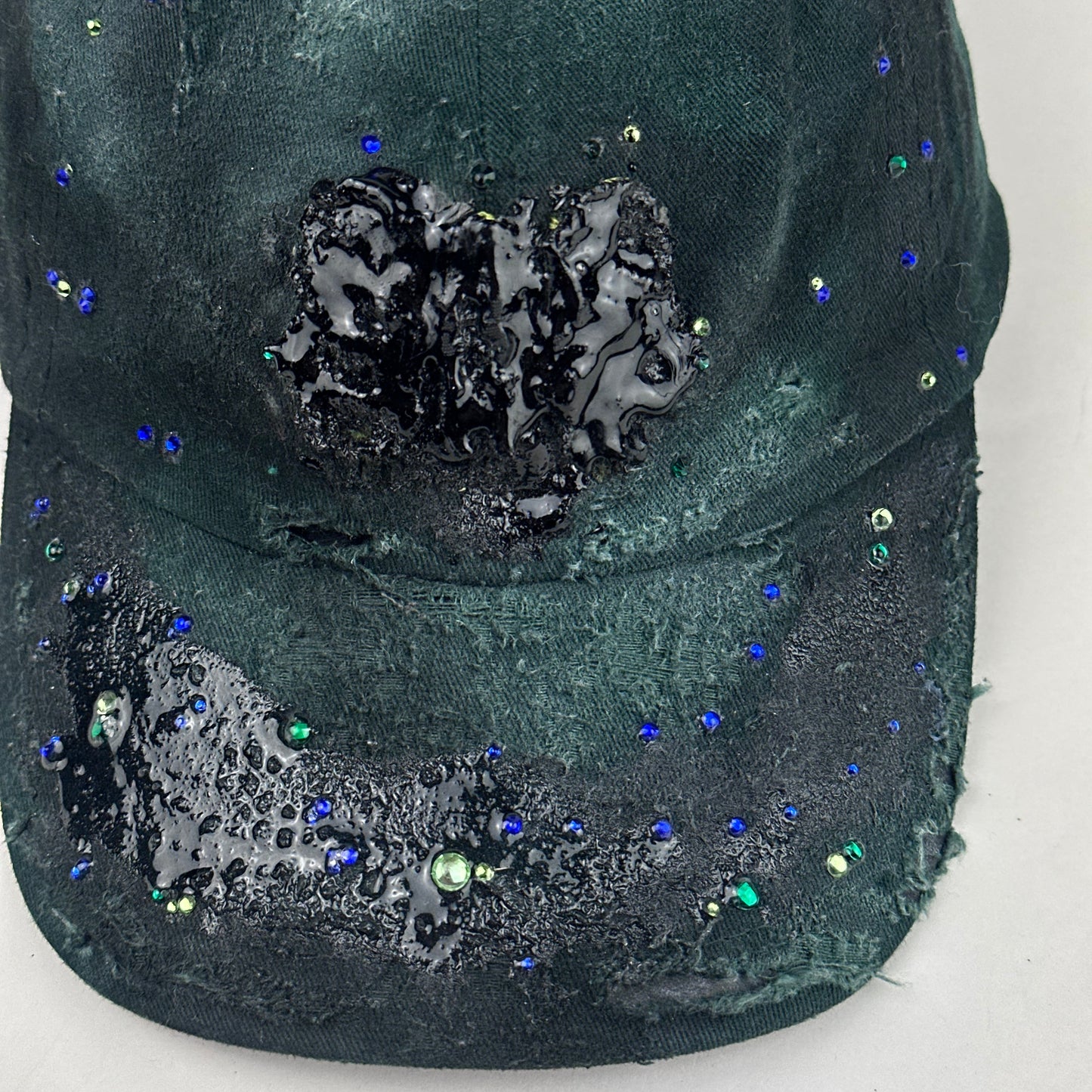 'Goop 818' Green Rhinestone Baseball hat