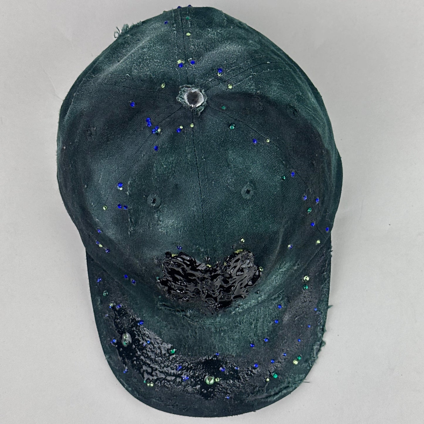 'Goop 818' Green Rhinestone Baseball hat