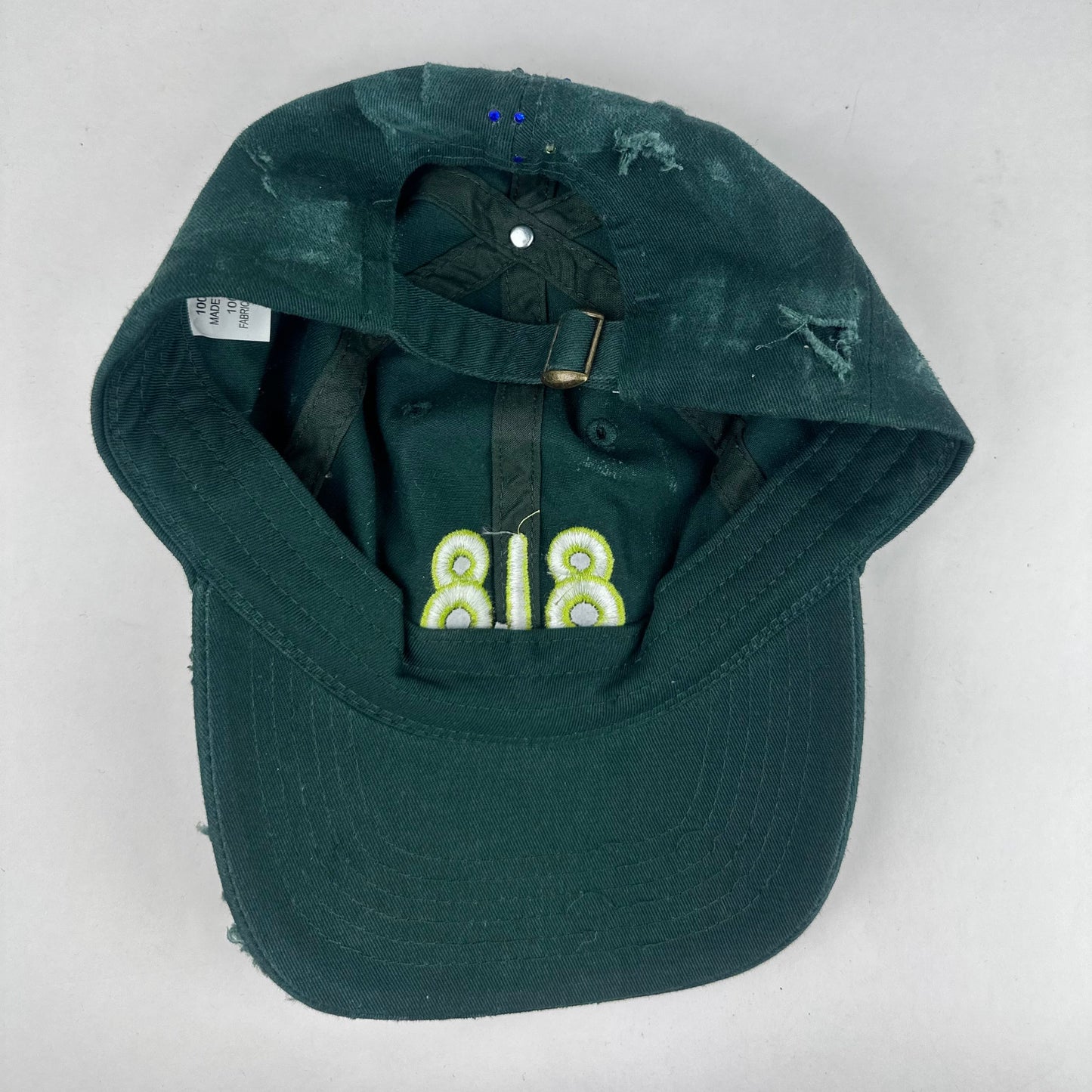 'Goop 818' Green Rhinestone Baseball hat