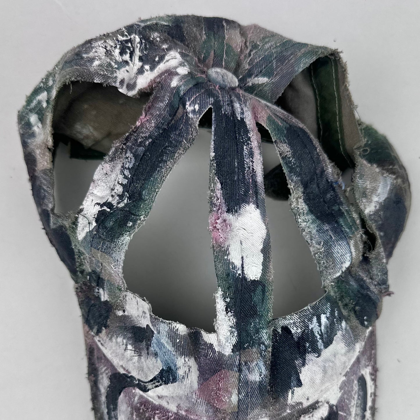 ASTROBOI* 'MM6' Brown Camo Deconstructed Cut-Out Hat