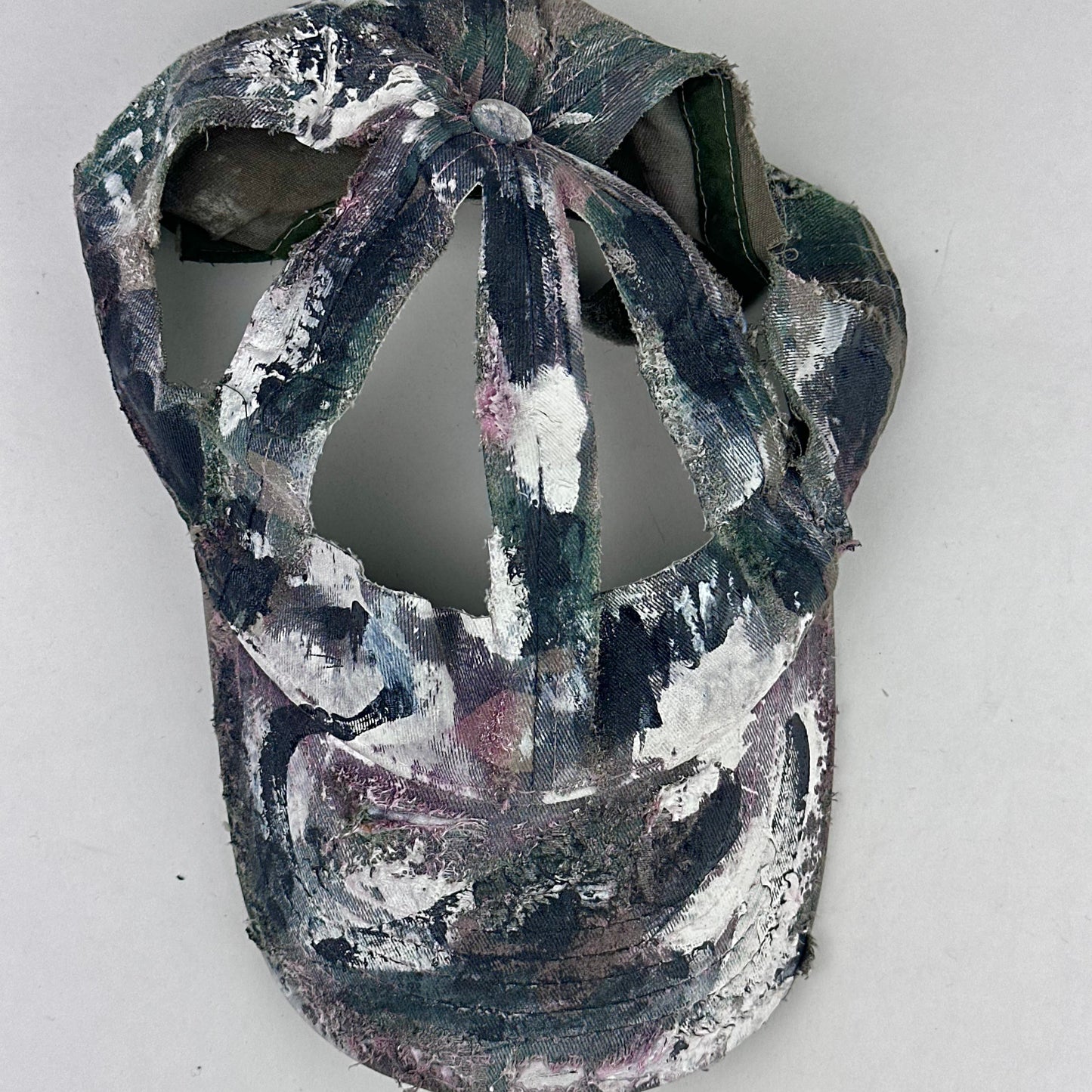 ASTROBOI* 'MM6' Brown Camo Deconstructed Cut-Out Hat