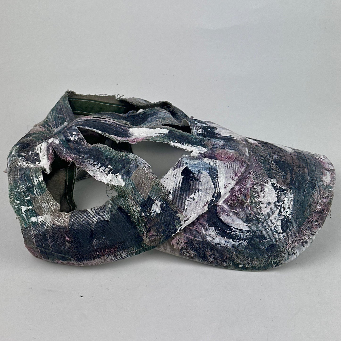 ASTROBOI* 'MM6' Brown Camo Deconstructed Cut-Out Hat