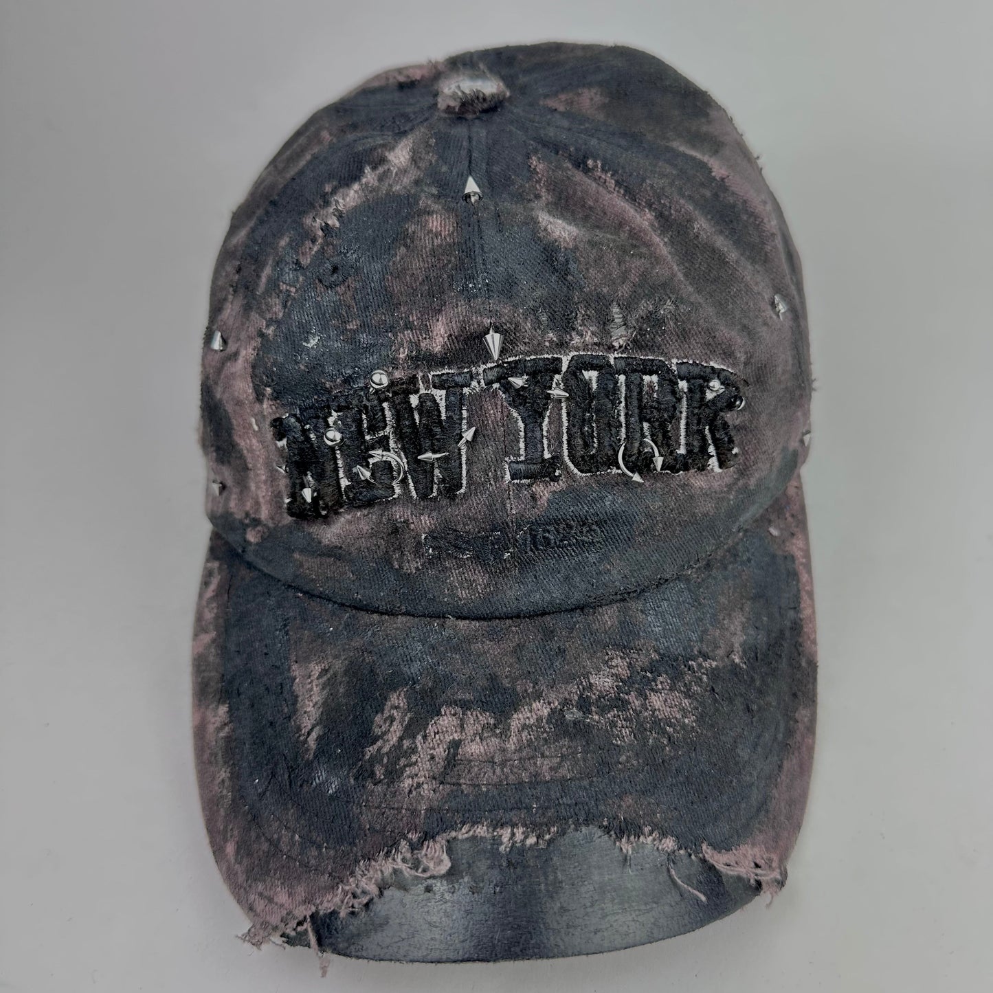 ASTROBOI* NEW YORK 'Soil' Brown & Black Distressed Pierced Hat