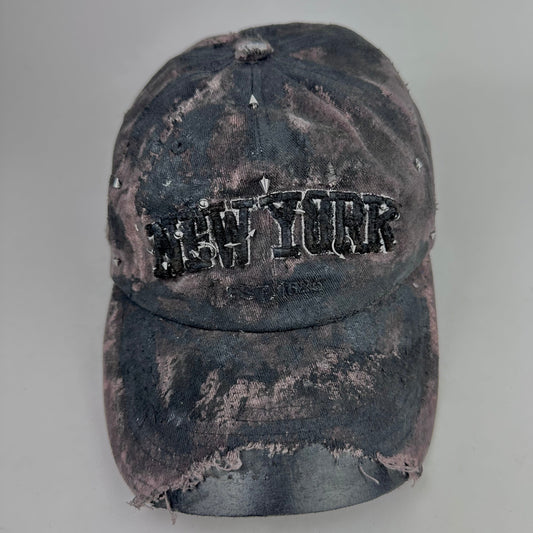 ASTROBOI* NEW YORK 'Soil' Brown & Black Distressed Pierced Hat