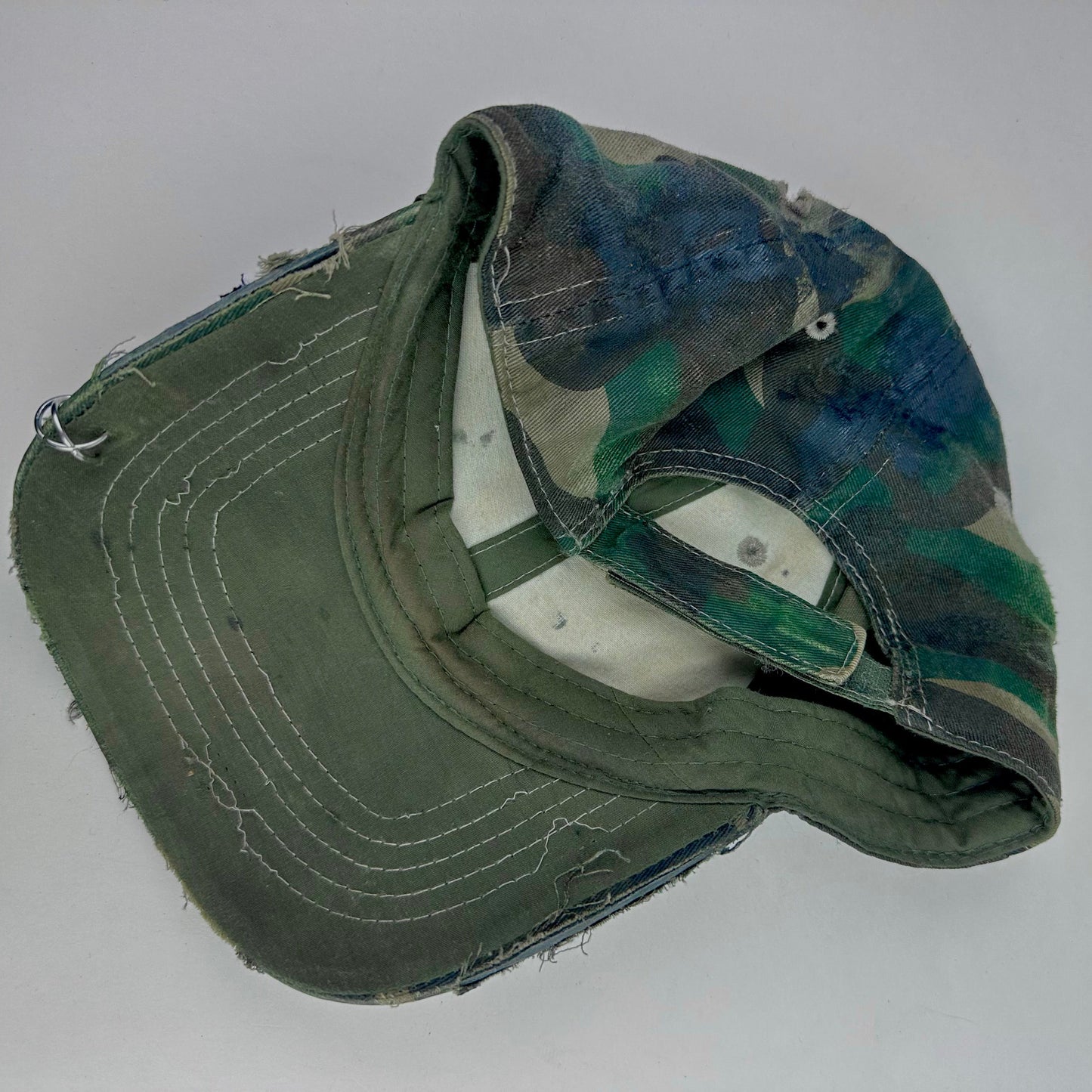 ASTROBOI* 'Rhinestone Camo' Green Distressed Hat