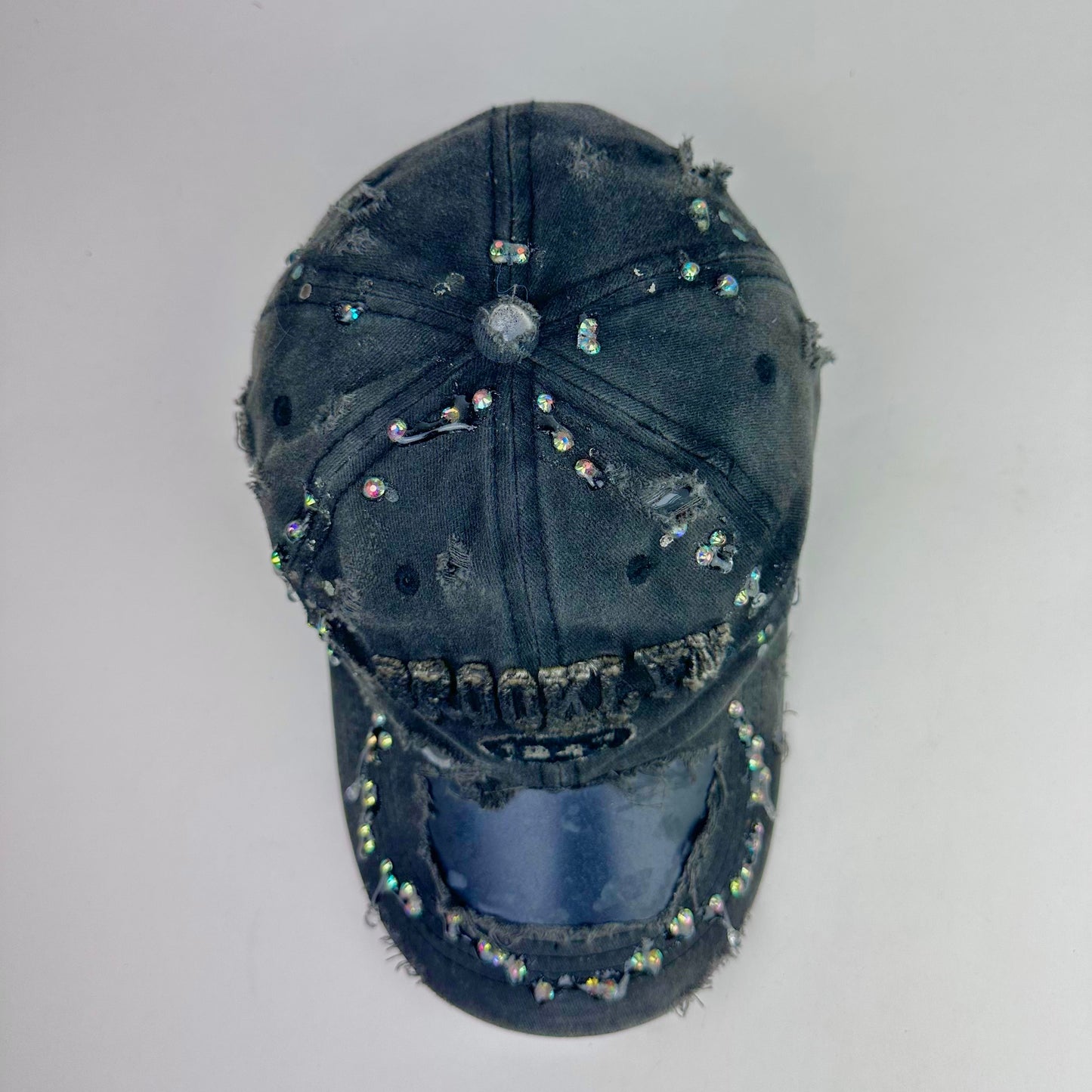 ASTROBOI* 'Moon Crystals' Brooklyn Black Distressed Rhinestone Hat