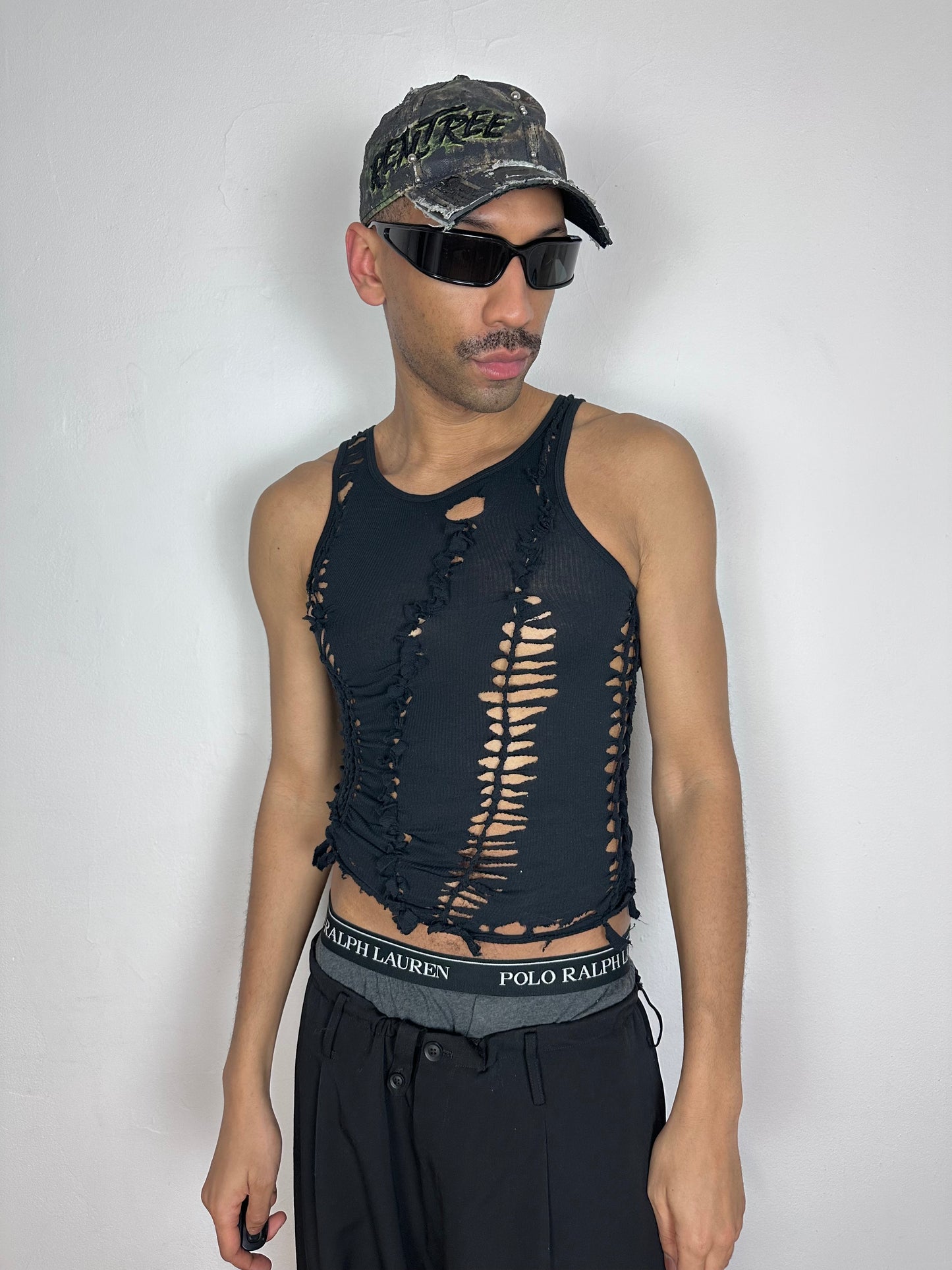 ASTROBOI* 'Morningstar' Black Twist Braided Tank Top - Medium