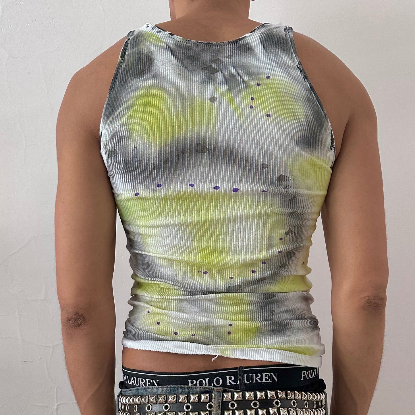 ASTROBOI x Hanes* 'Toxic Daisy' White Braided Yellow/Black Graphic Print Tank Top - Large