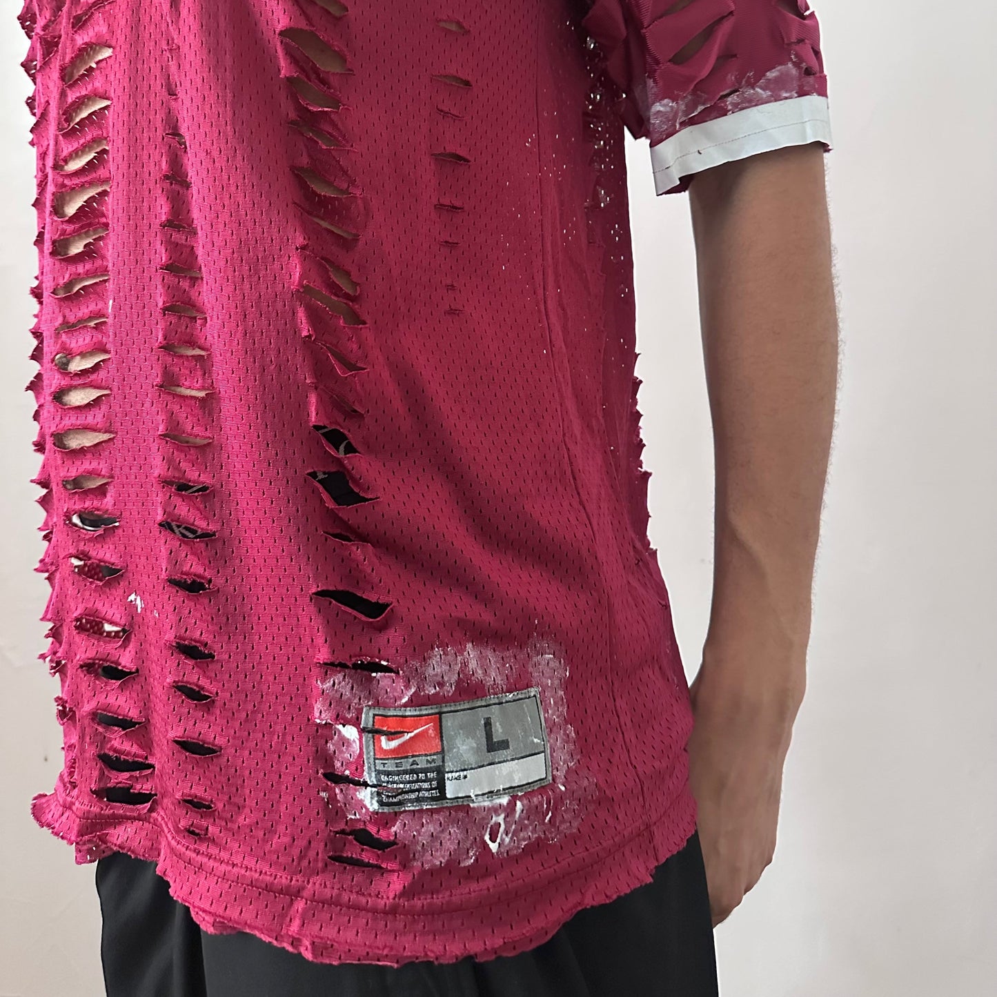 ASTROBOI* X Nike 'BloodThirst' Maroon Mesh Painterly Jersey - Large