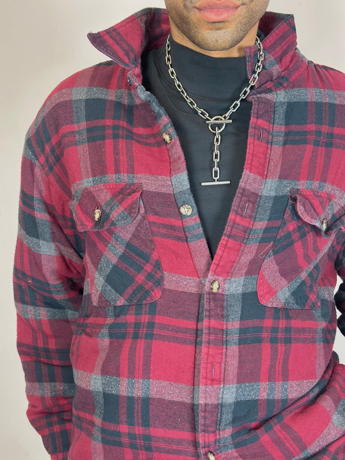 Vintage Cherokee Red Plaid Flannel Quilted Jacket - XL