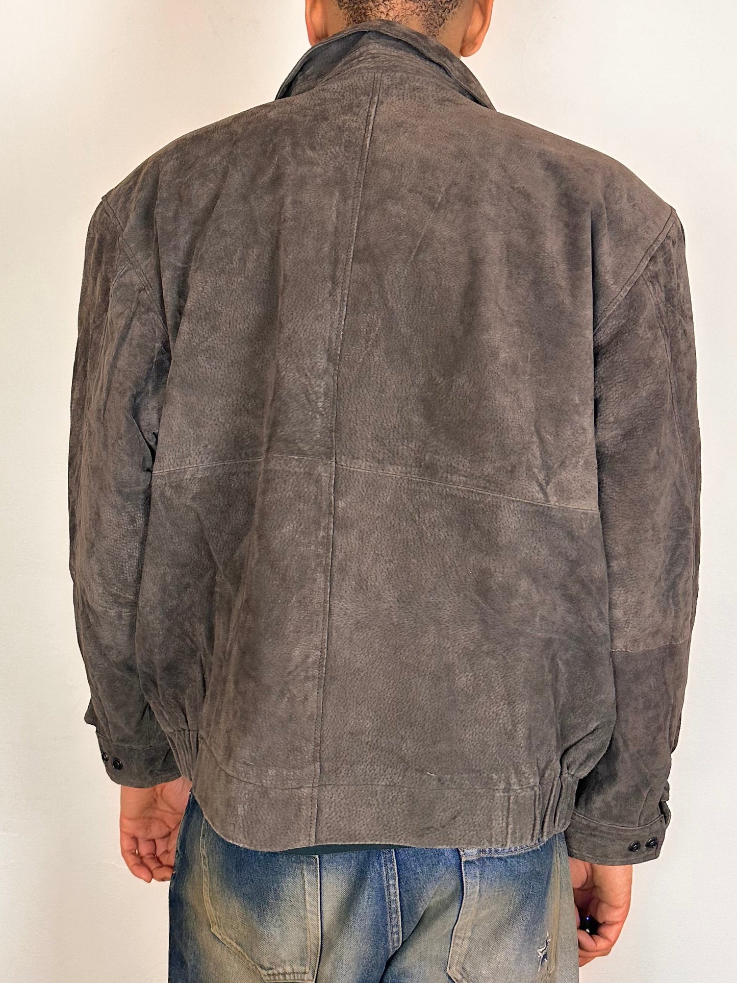 Vintage AMATI Men's Classic Brown Suede Bomber Jacket - XL