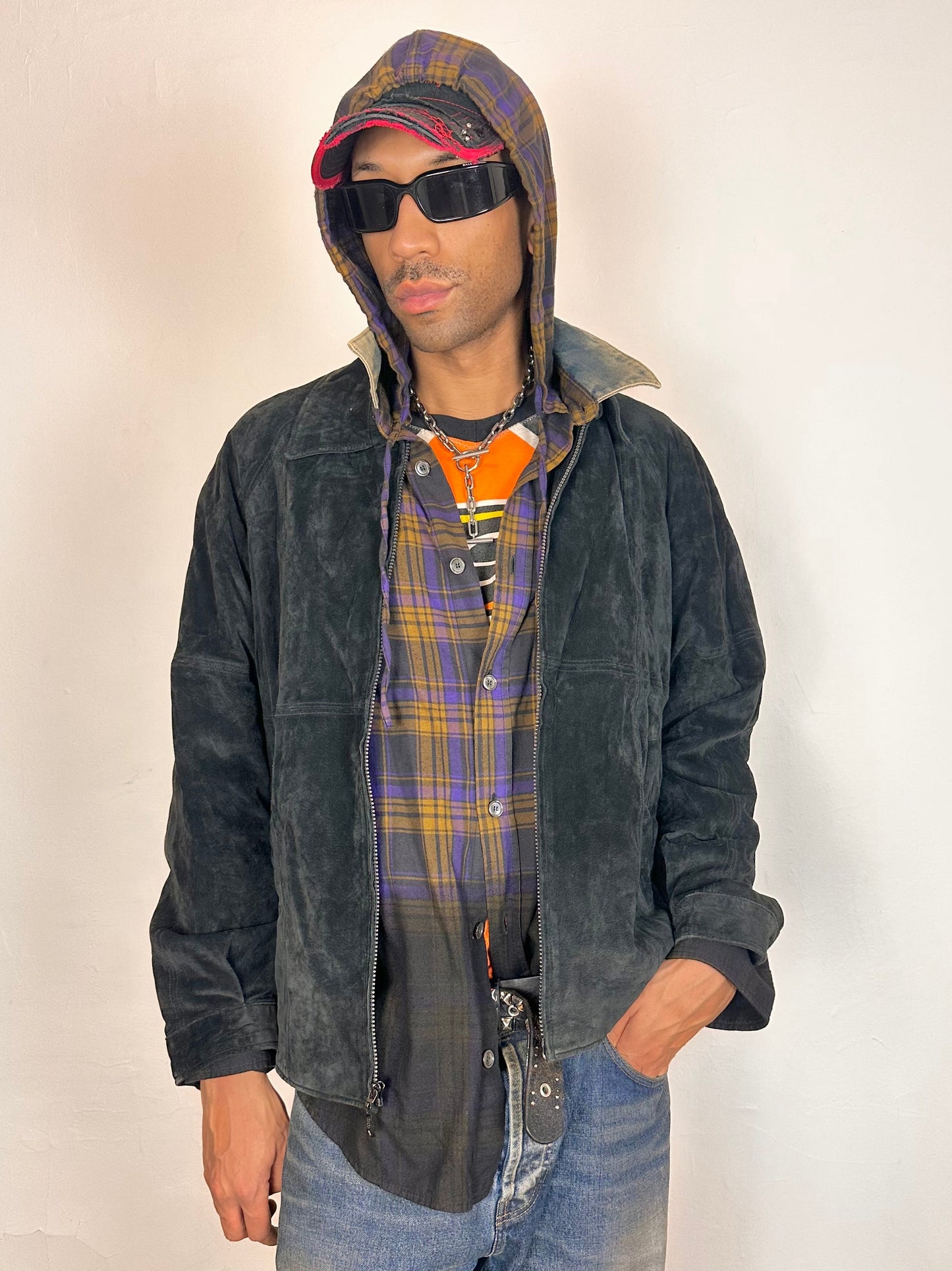 Vintage Newport Harbor Men's Classic Black Suede Jacket - XL