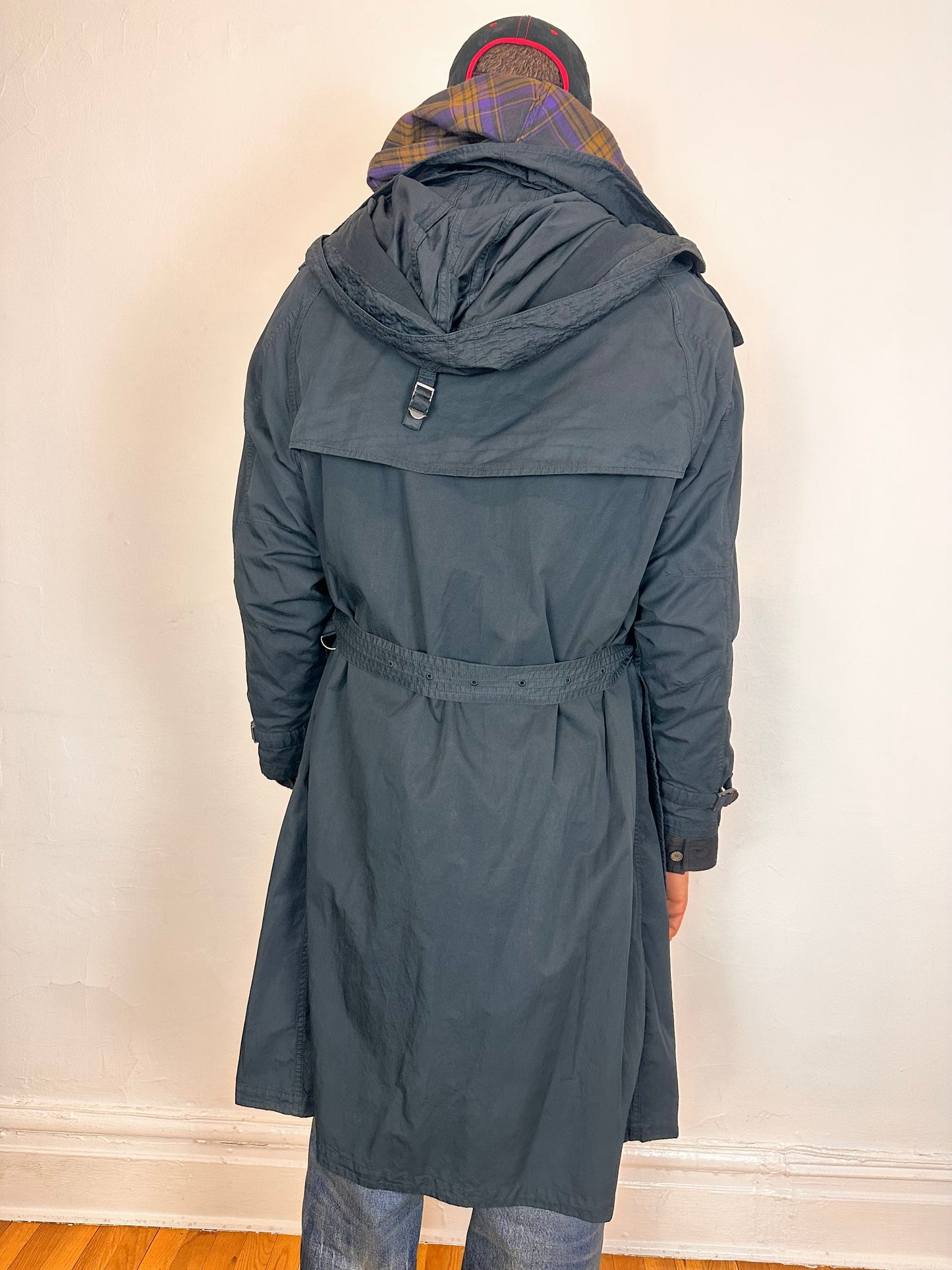 Vintage Burberry Black Trench Coat - 48