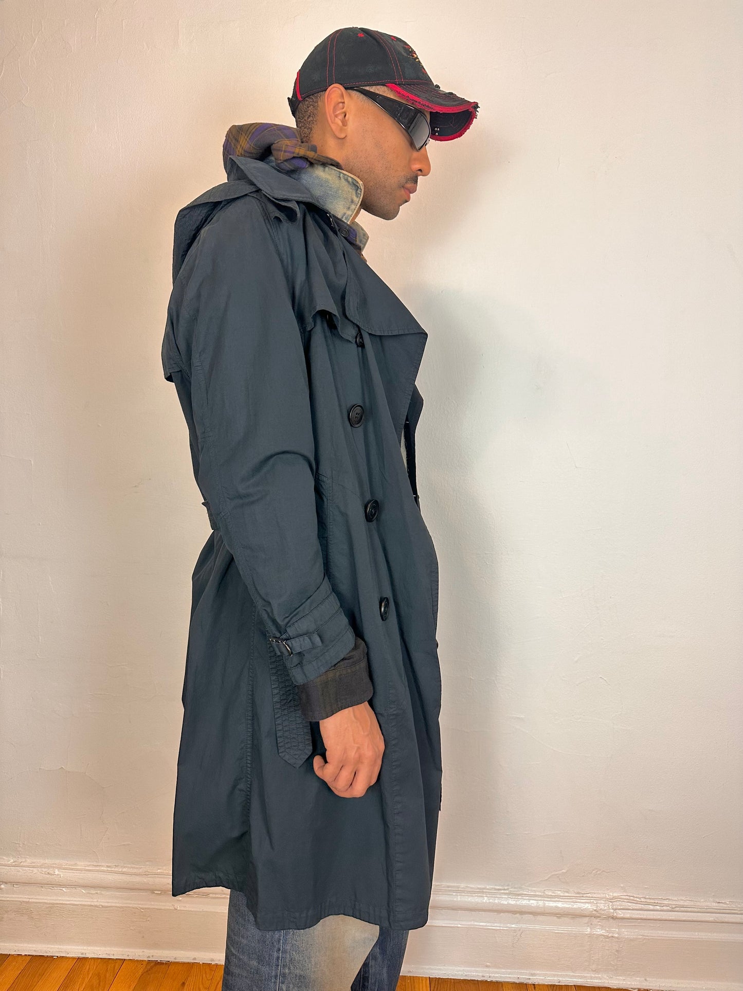 Vintage Burberry Black Trench Coat - 48