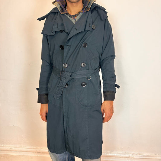 Vintage Burberry Black Trench Coat - 48