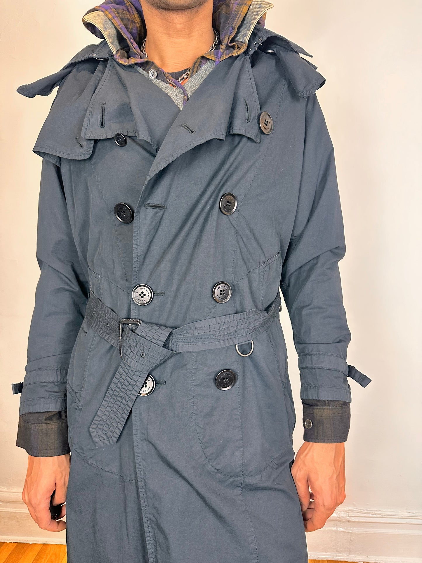 Vintage Burberry Black Trench Coat - 48
