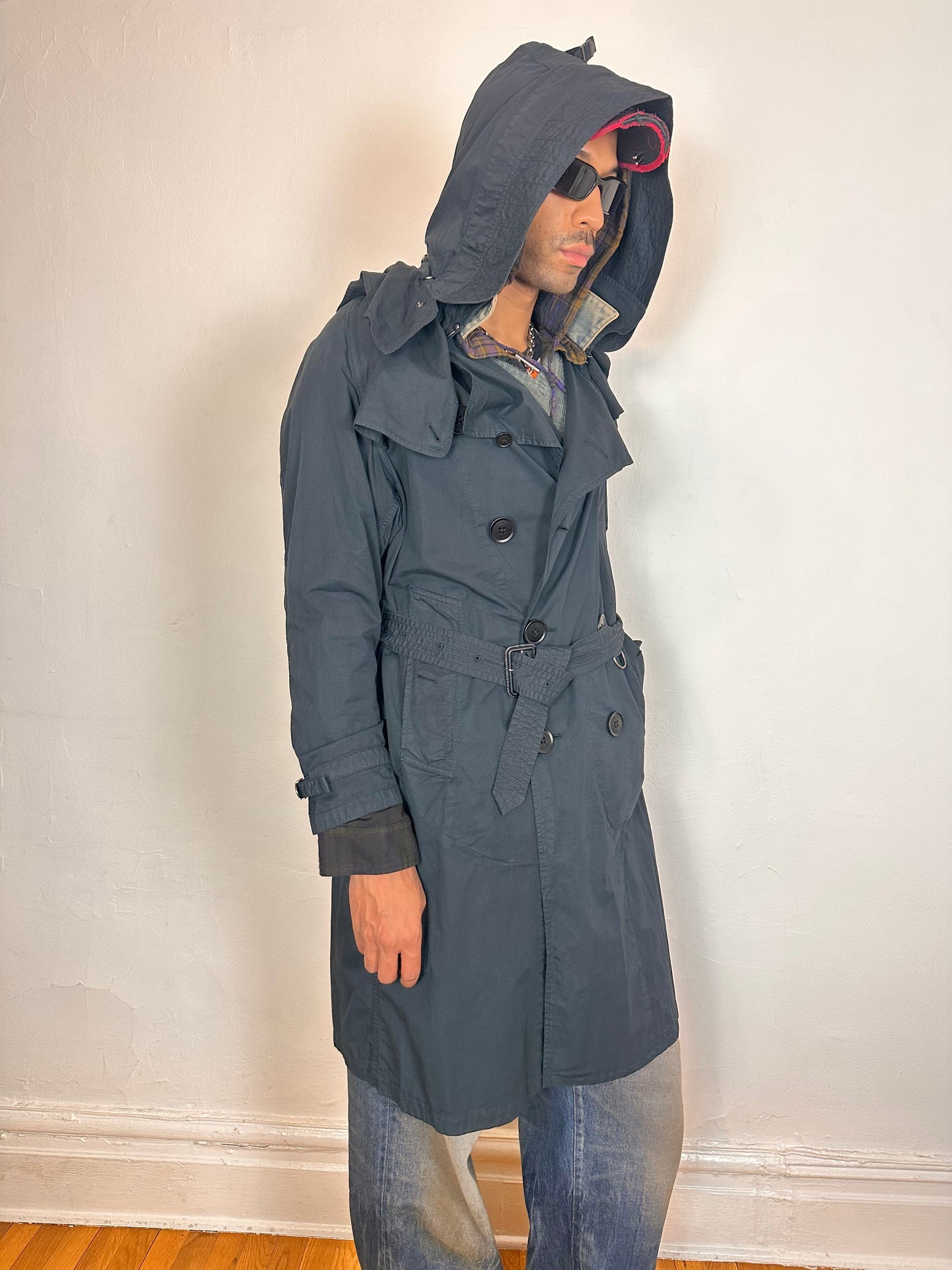 Vintage Burberry Black Trench Coat - 48