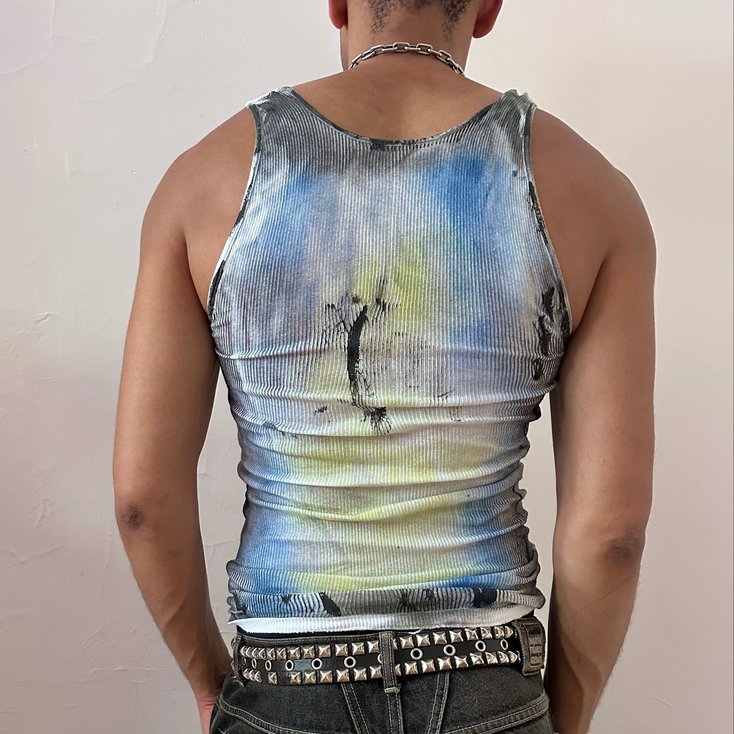 x Hanes 'Tattoo' White & Black Print Tank Top - Large