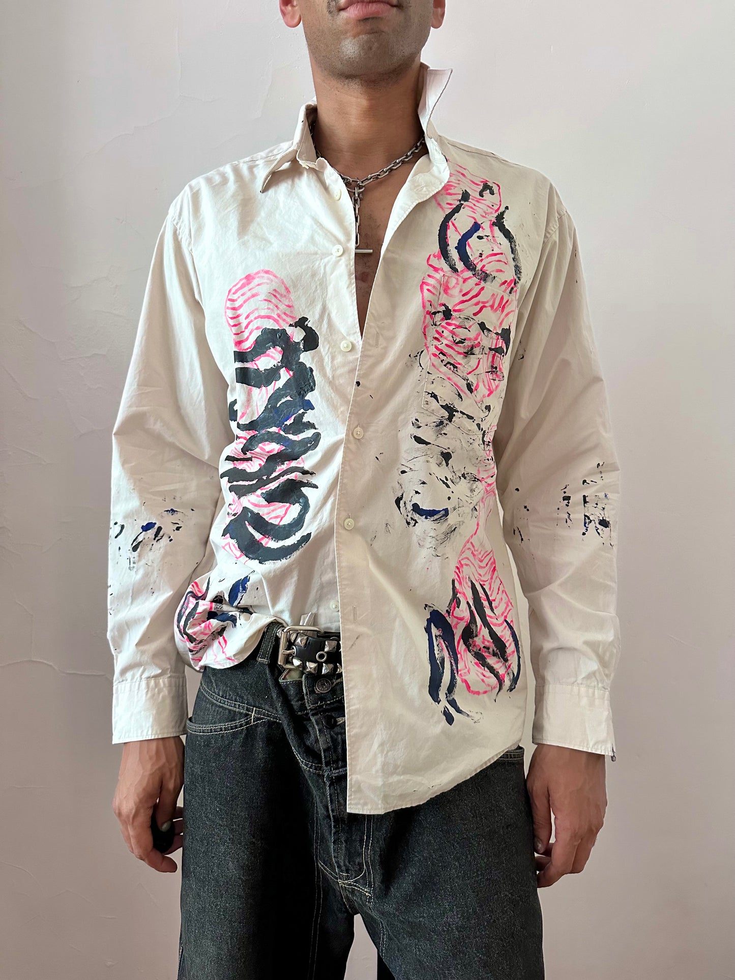 ASTROBOI* x Uniqlo 'Tattoo' Tan Graphic Button Up Shirt - XL