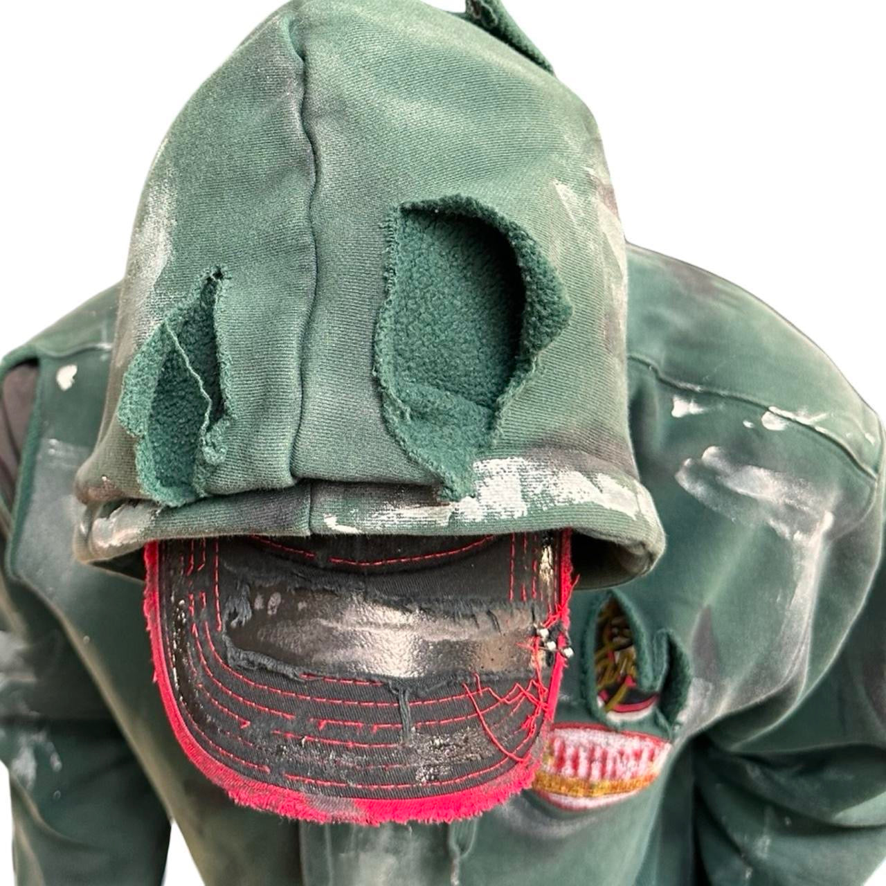 Green Heavyweight Oversized Painted Utility Hoodie – hood