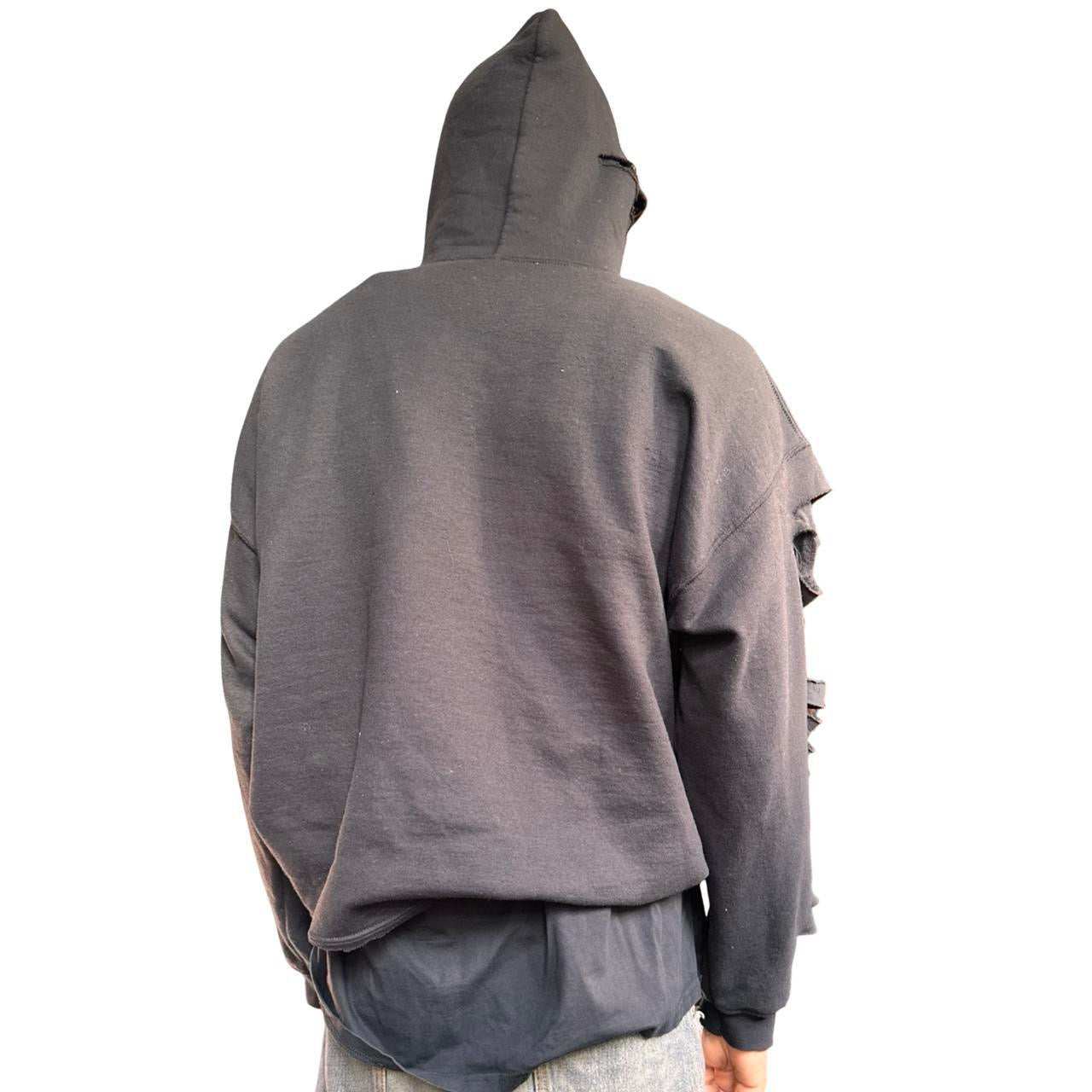 ASTROBOI x Gildan 'Trap Grunge' Black Ripped Oversized Hoodie – back