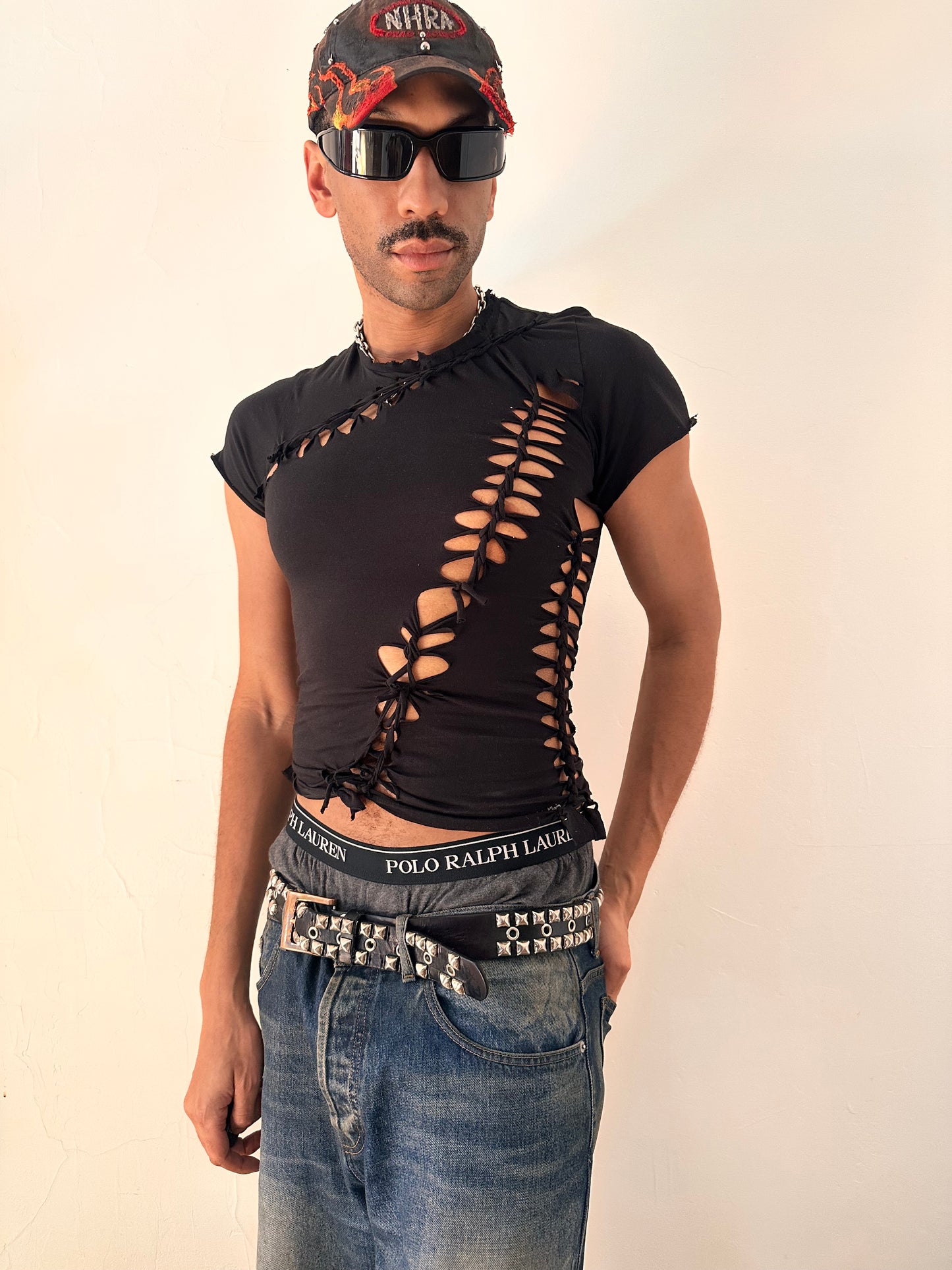 ASTROBOI* x Calvin Klein 'Ernst' Black Braided Twist T-shirt - Small