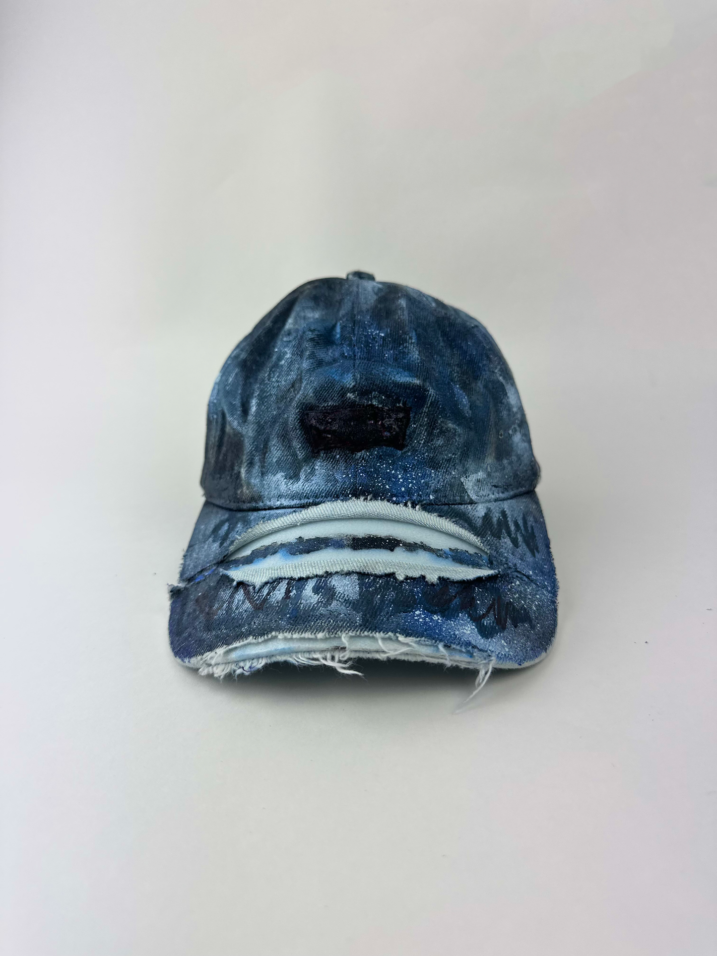 ASTROBOI* x Levi's 'Blacked Out' Blue &amp; Black Grunge Denim Hat