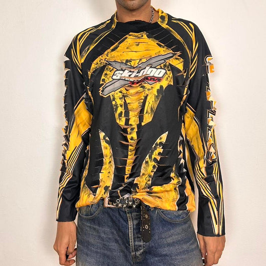 ASTROBOI* X Ski Doo Black/Yellow Painterly Motocross Jersey - XL