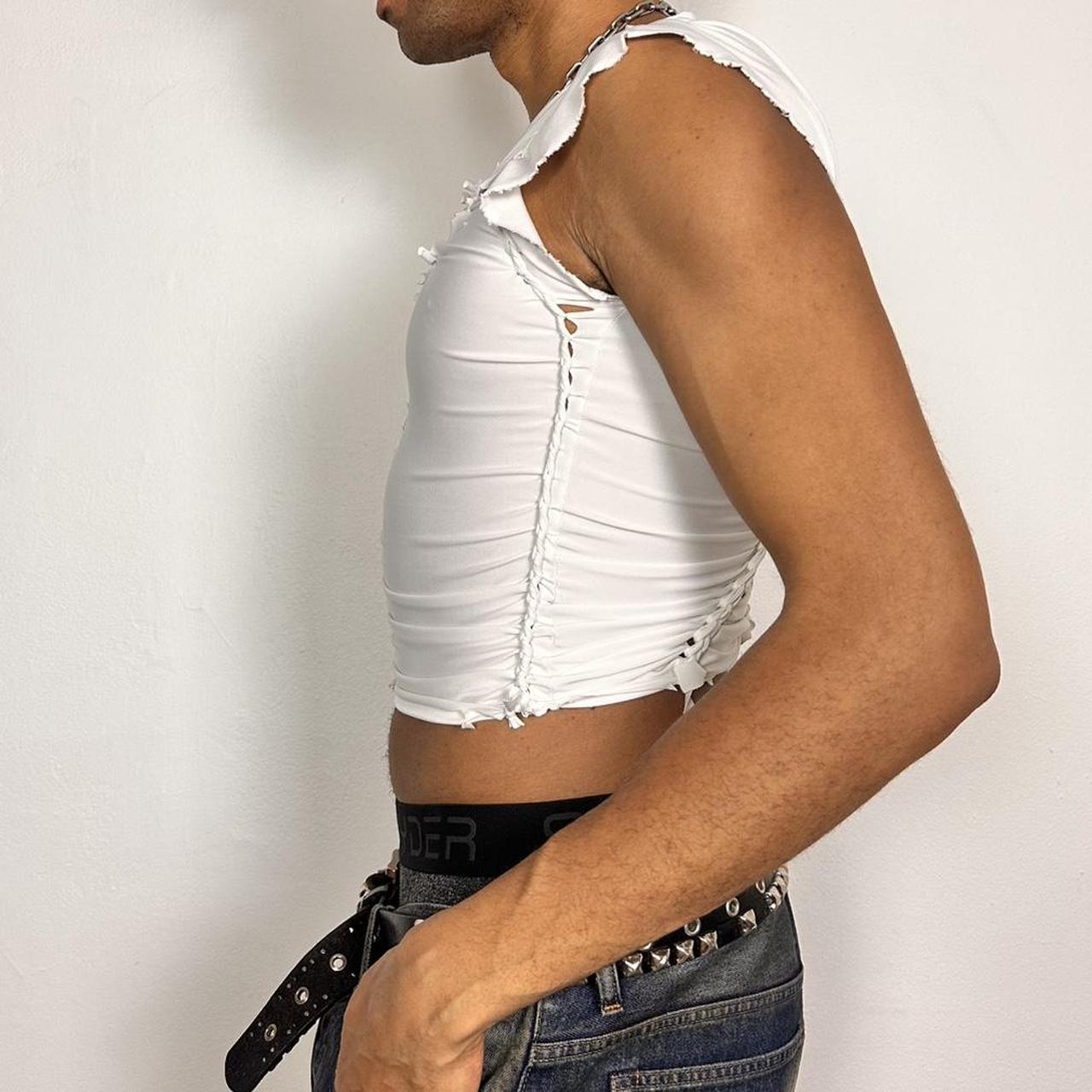 ASTROBOI x O’NEIL White Deconstructed Braided Rave Compression Top - Small*