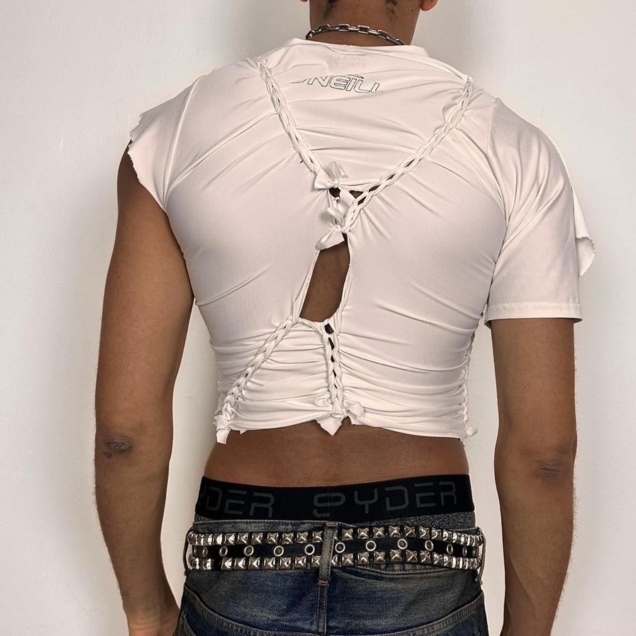 ASTROBOI x O’NEIL White Deconstructed Braided Rave Compression Top - Small*