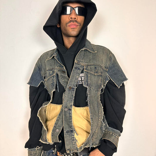 ASTROBOI* DECONSTRUCTED SAMURAI DENIM JACKET _ XL