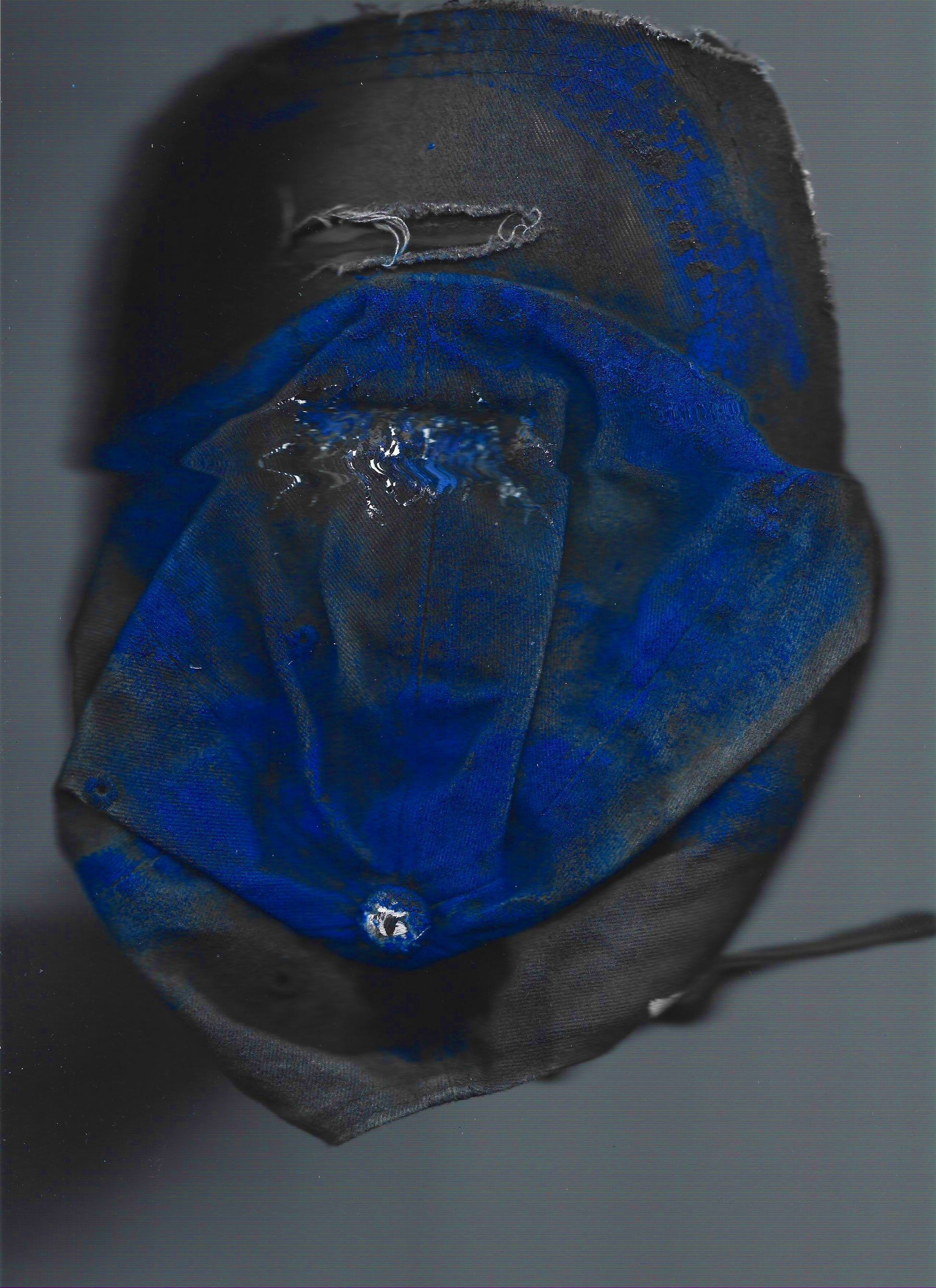 Scanned image of ASTROBOI* Damian Grey Blue Distressed Dad Cap 