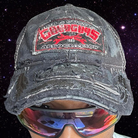 ASTROBOI* 'Goodguys' Black Distressed Resin Hat - front 