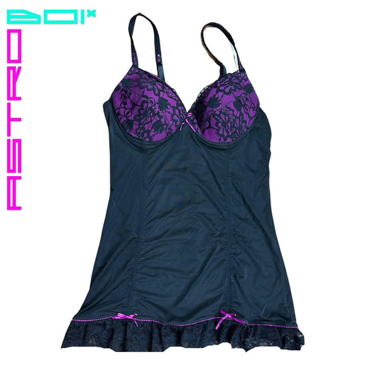 PINK + BLACK LACE BUSTIER