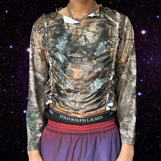 ASTROBOI* Brown Camo Real Tree Braided Top - front 
