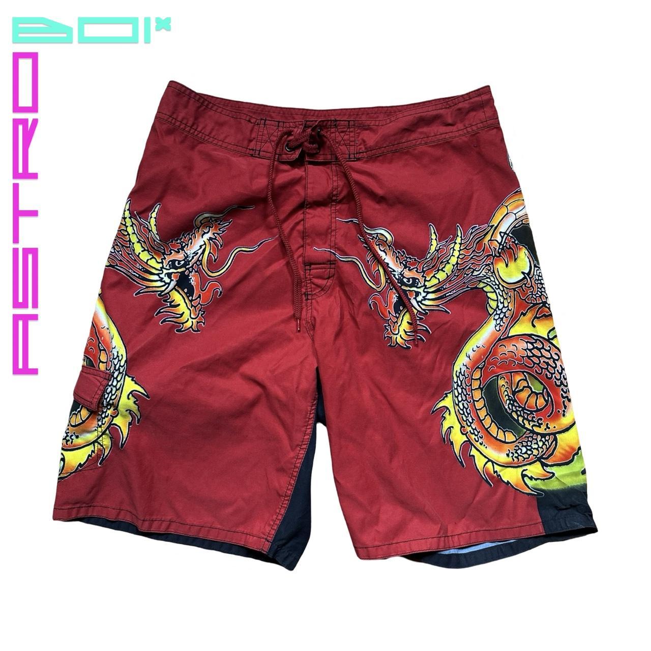 Vintage Phys.sci Orange Dragon Swim Shorts 