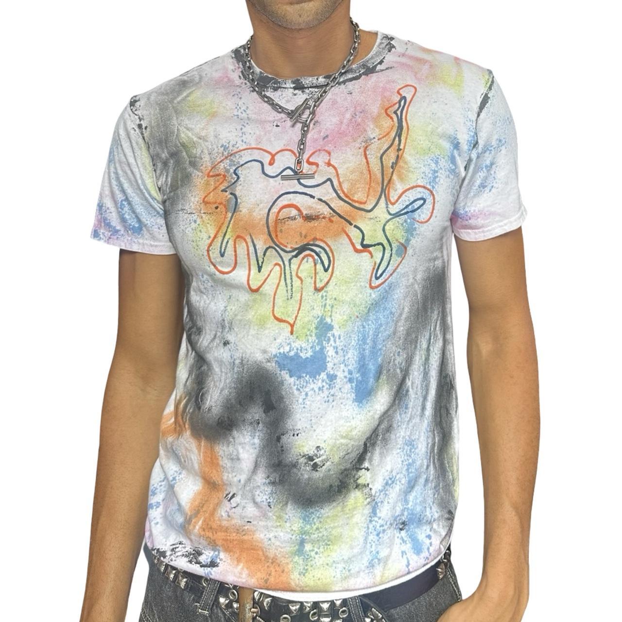 ASTROBOI* 'Pangea' White Painted Graphic T-shirt - front 