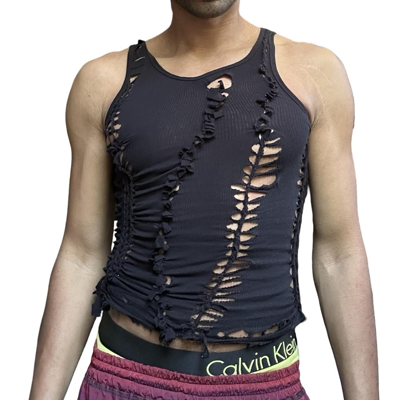 ASTROBOI* 'Morningstar' Black Twist Braided Tank Top – front 