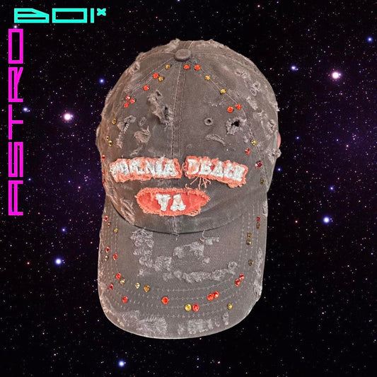 ASTROBOI* DISTRESSED VIRGINIA BEACH RHINESTONE HAT