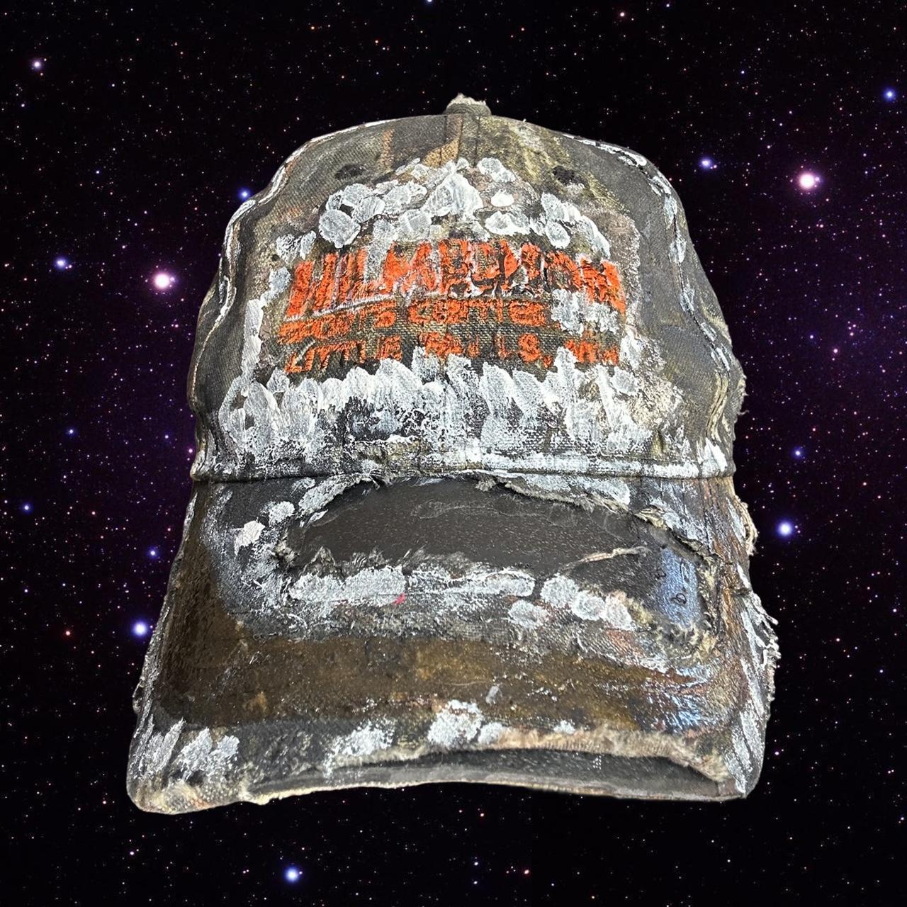 ASTROBOI* Brown Distressed Real Tree Painted Resin Hat - front flat 
