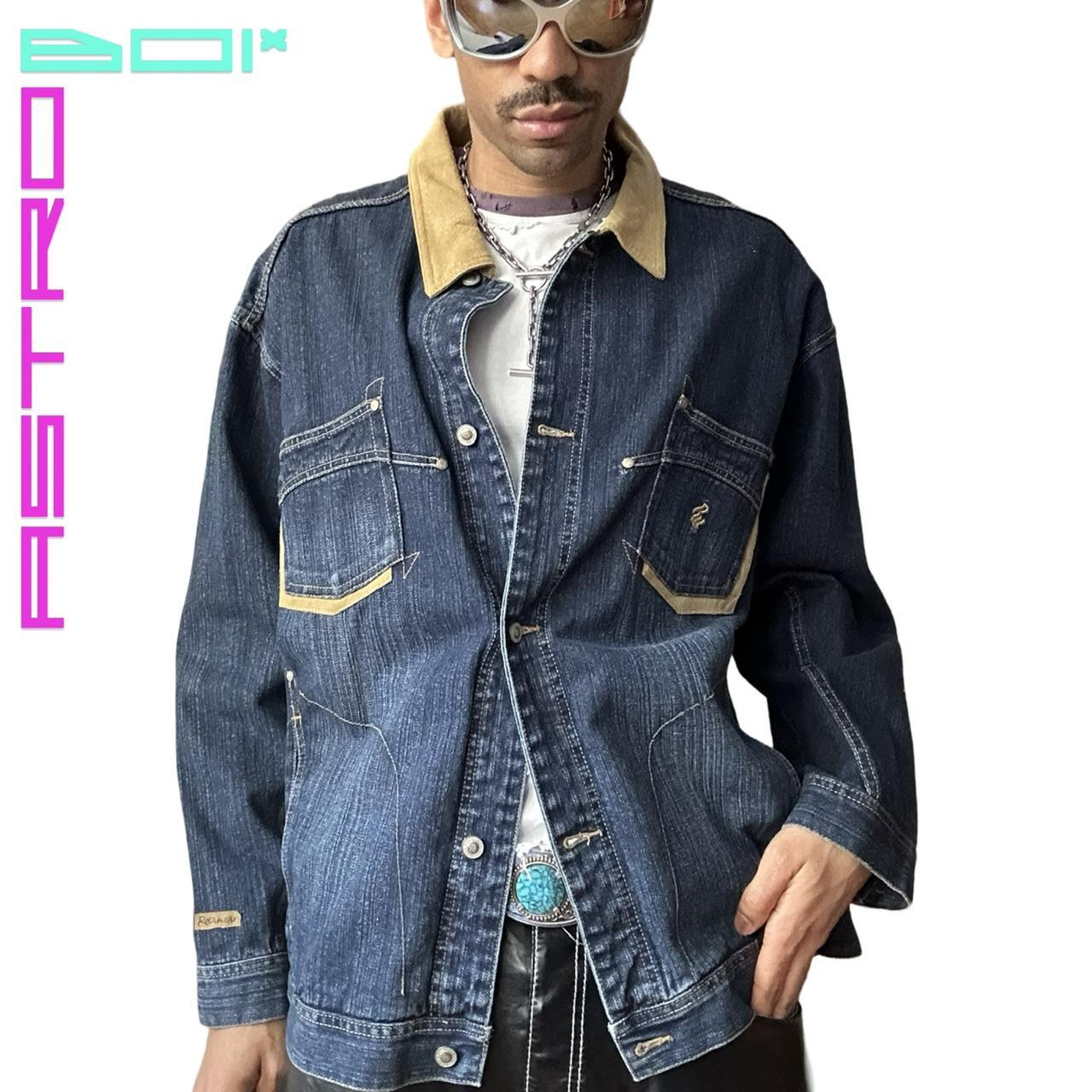 VINTAGE PHAT FARM BLUE OVERSIZED DENIM JACKET_ XXL