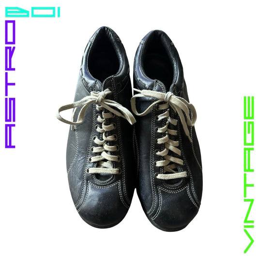 VINTAGE HYDE 90s BLACK LEATHER BOWLING SNEAKER _ SIZE 11